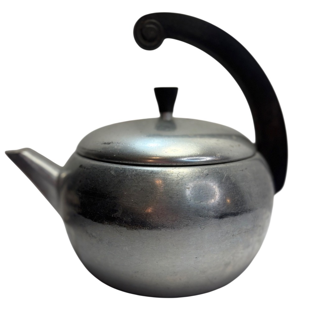 Wear-Ever Aluminum Stovetop Tea Kettle Mid Century Modern USA Made Vintage